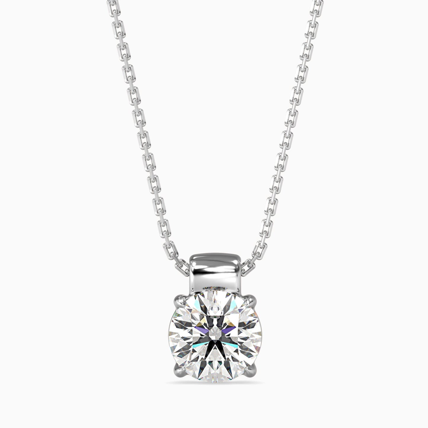 Flit Diamond Solitaire Pendant White Gold