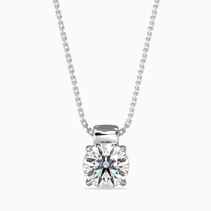 Flit Diamond Solitaire Pendant White Gold