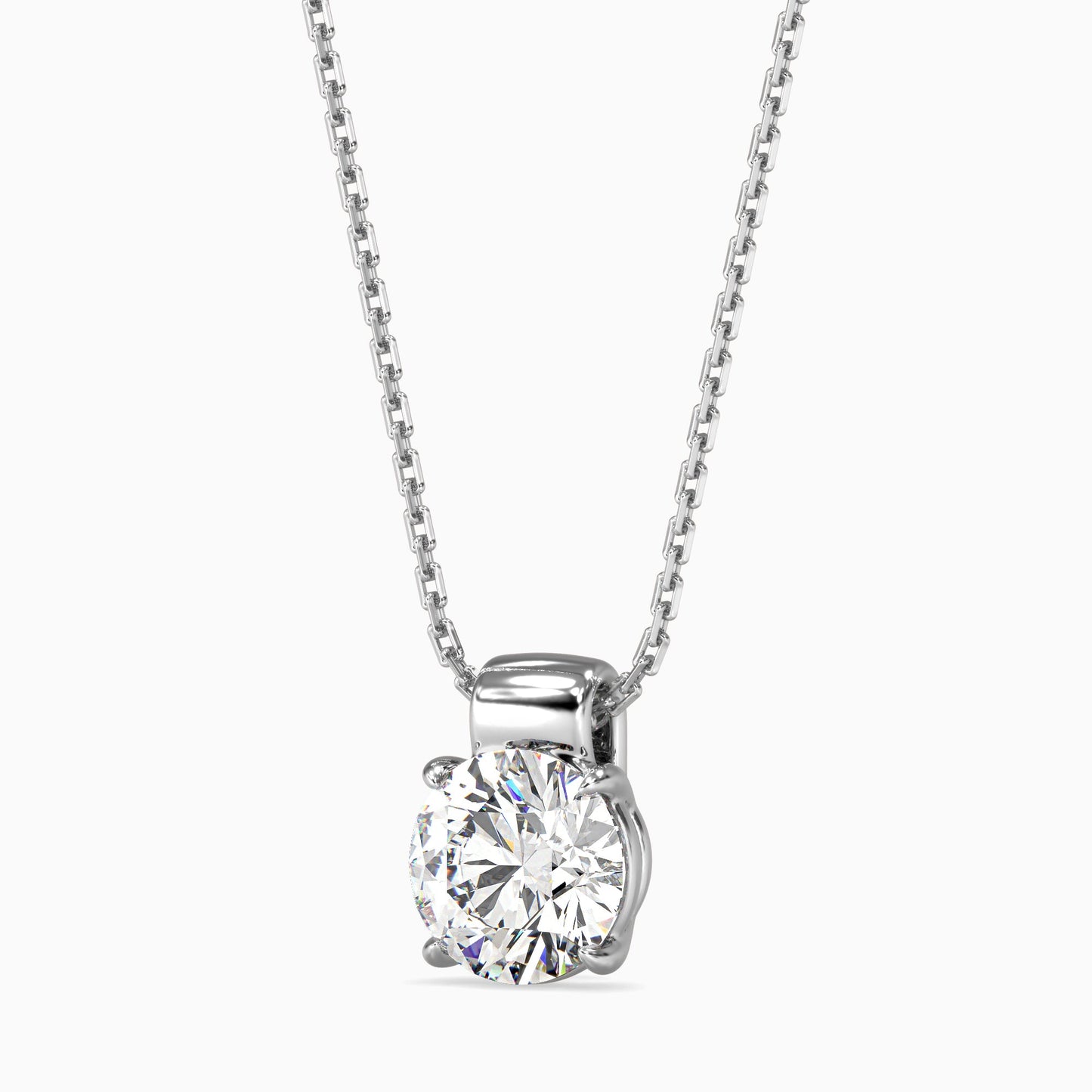 Flit Diamond Solitaire Pendant White Gold