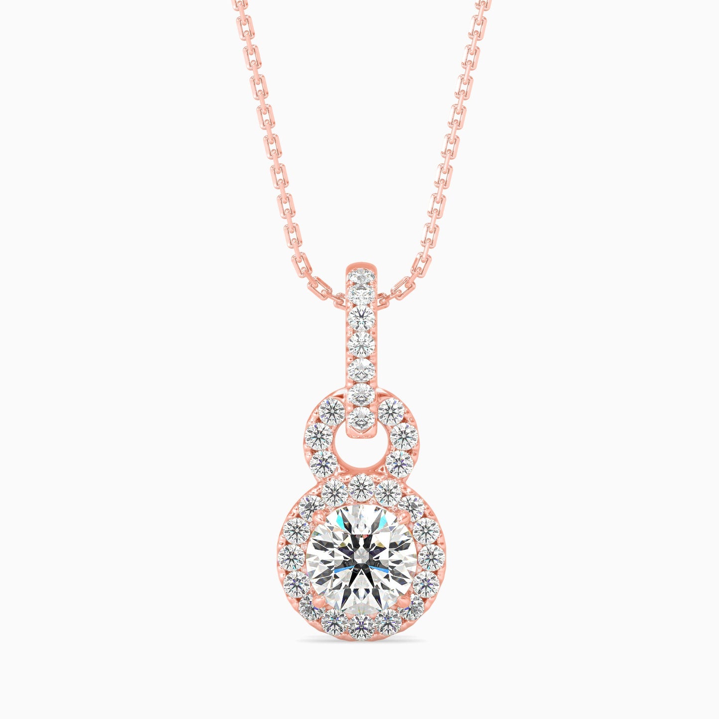 Percy Solitaire Diamond Pendant Rose Gold