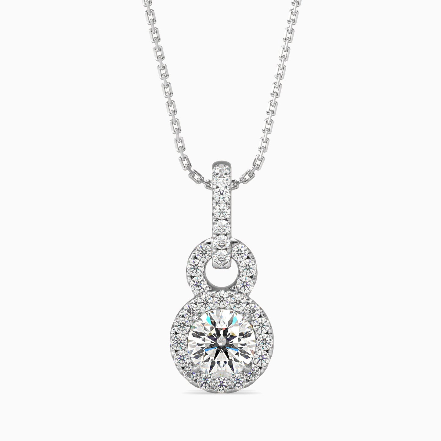 Percy Solitaire Diamond Pendant White Gold