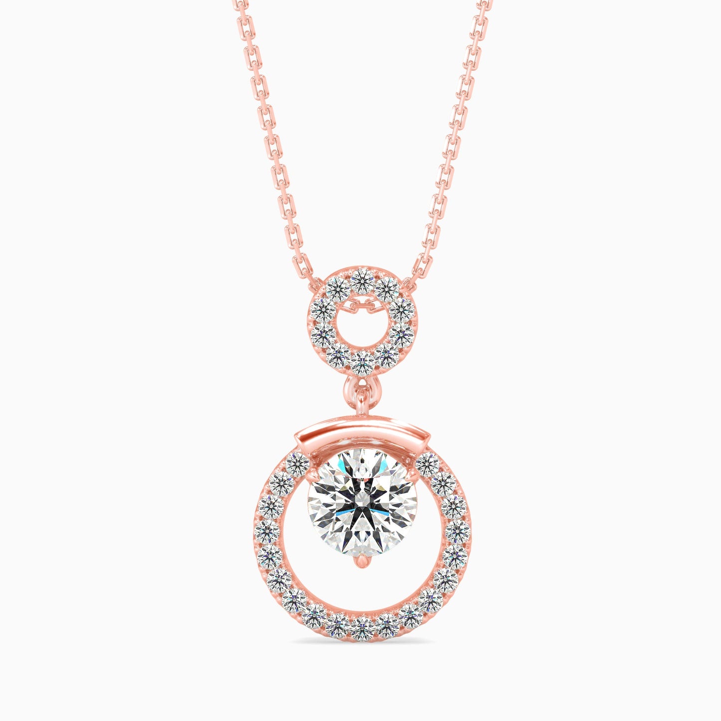 Clio Diamond Solitaire Pendant Rose Gold