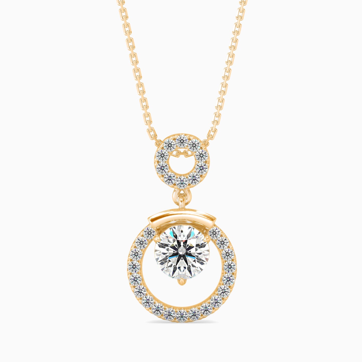 Clio Diamond Solitaire Pendant Yellow Gold