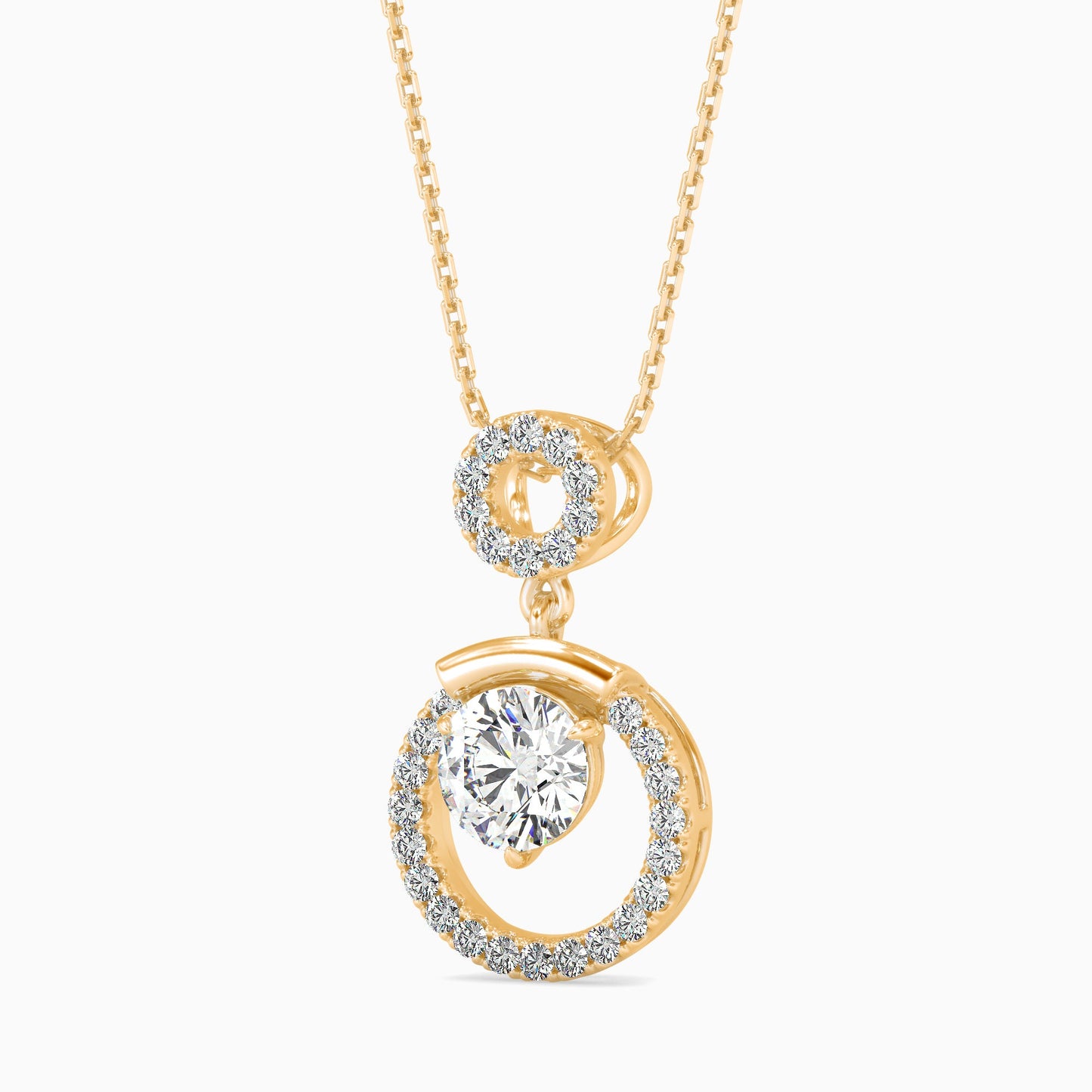 Clio Diamond Solitaire Pendant Yellow Gold