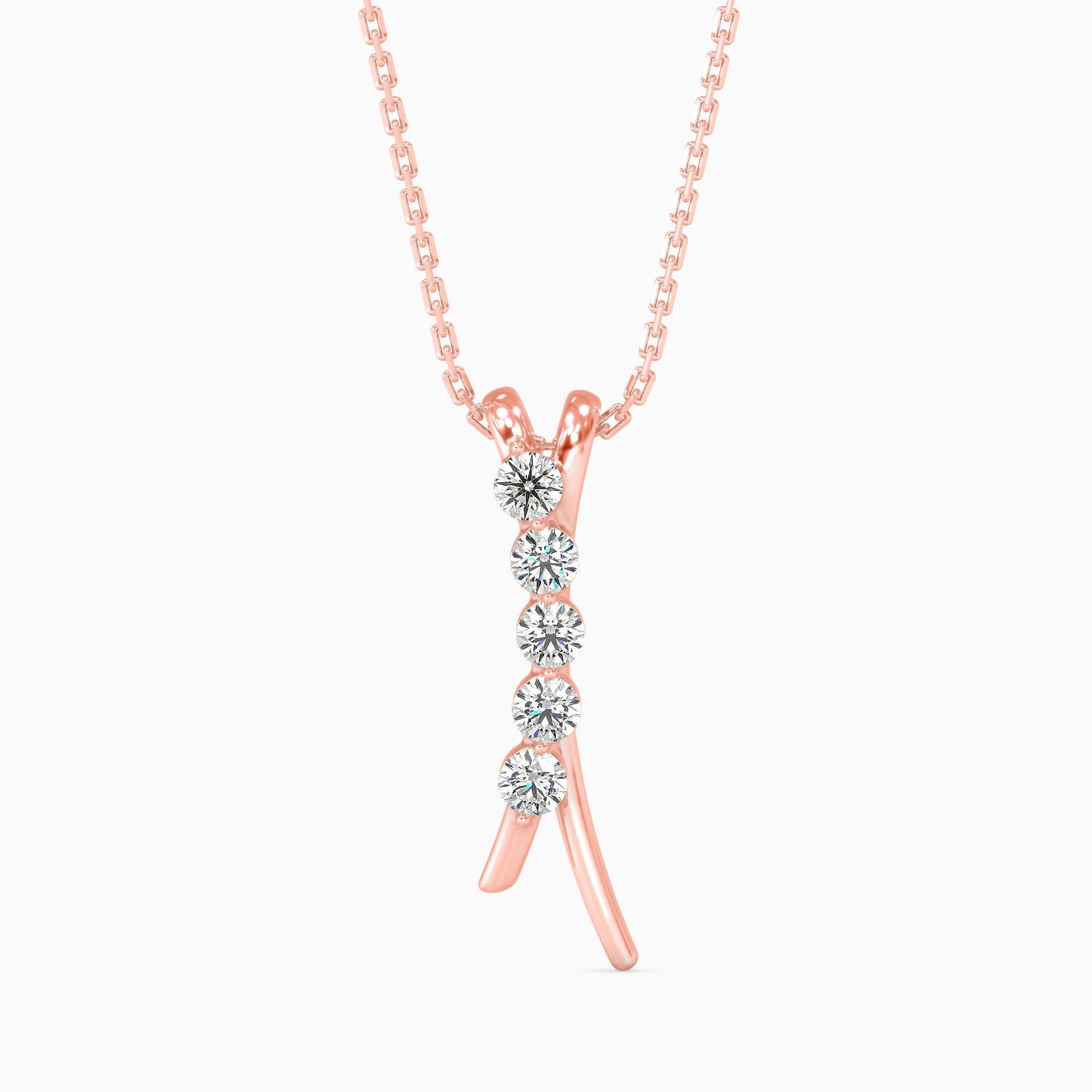 Fates Solitaire Diamond Pendant Rose Gold