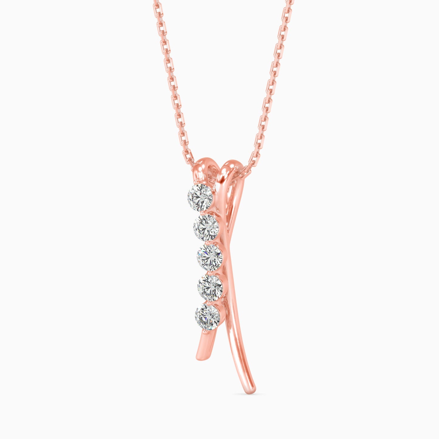 Fates Solitaire Diamond Pendant Rose Gold