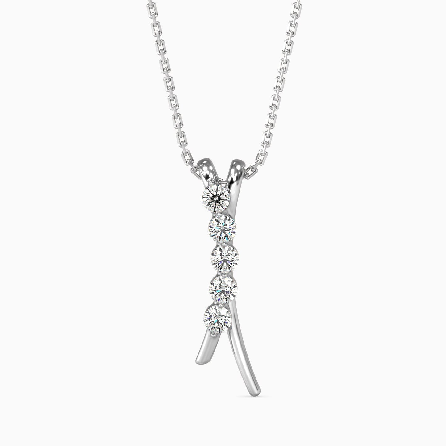 Fates Solitaire Diamond Pendant White Gold