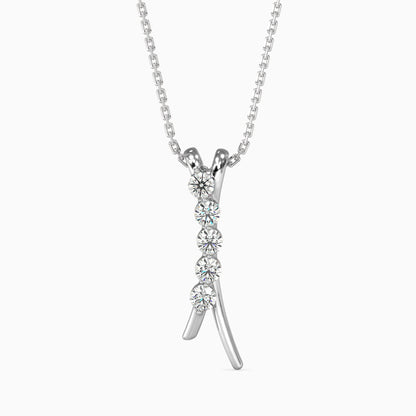 Fates Solitaire Diamond Pendant White Gold