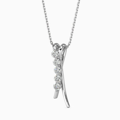 Fates Solitaire Diamond Pendant White Gold