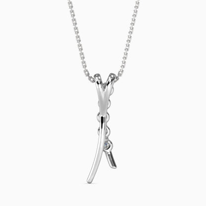 Fates Solitaire Diamond Pendant White Gold