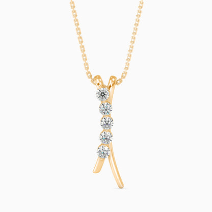 Fates Solitaire Diamond Pendant Yellow Gold