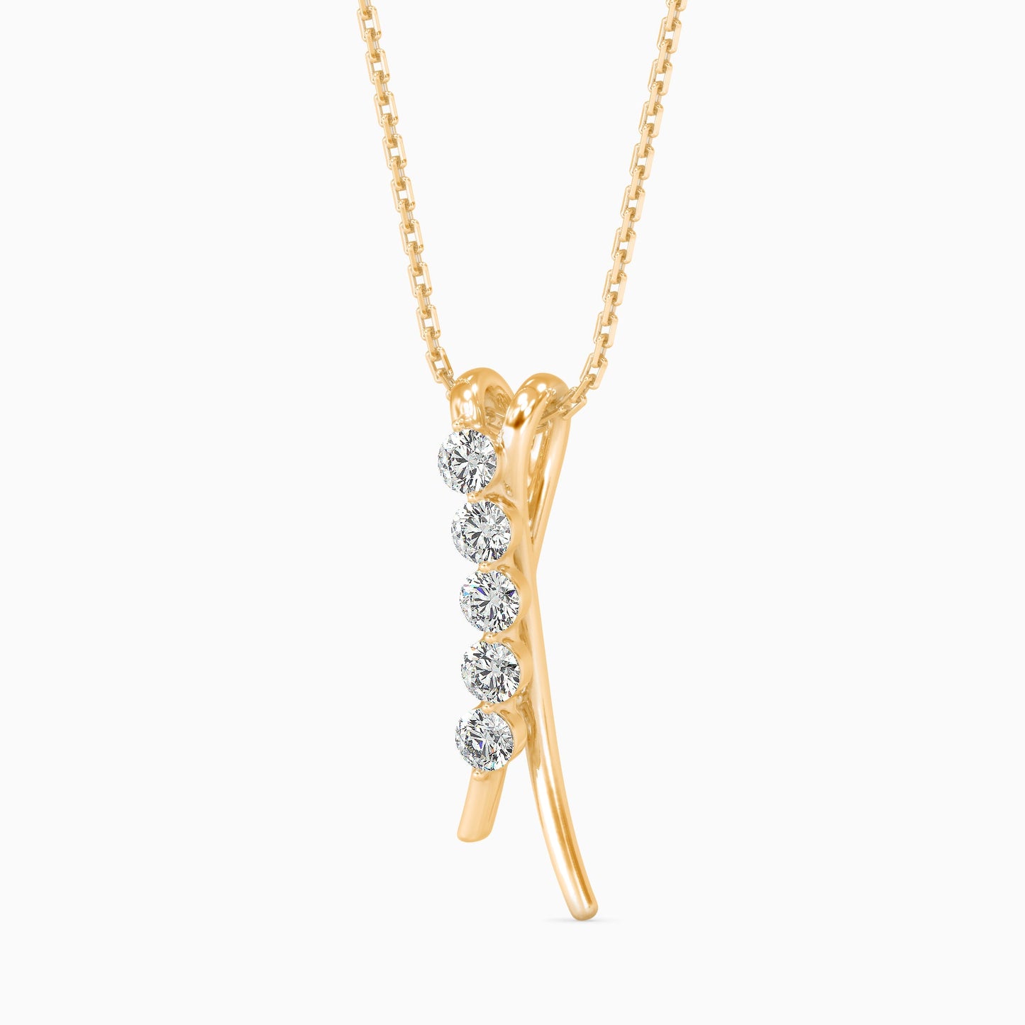 Fates Solitaire Diamond Pendant Yellow Gold