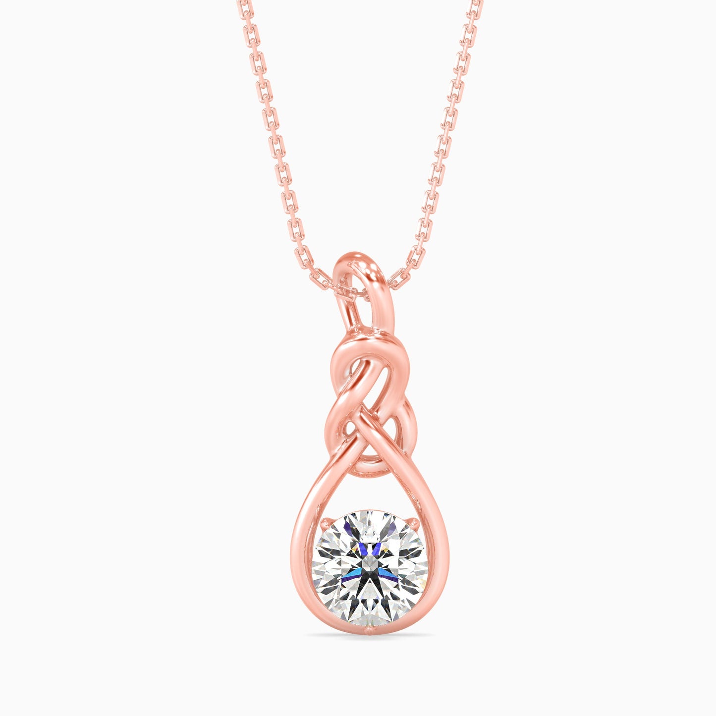 Natty Diamond Solitaire Pendant Rose Gold