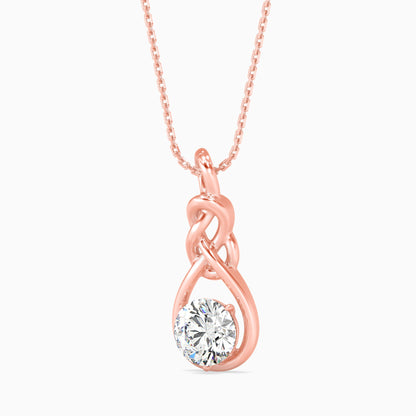 Natty Diamond Solitaire Pendant Rose Gold