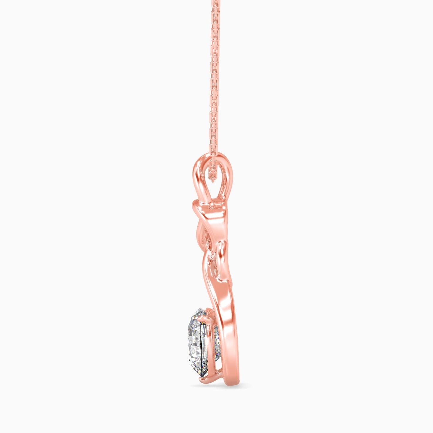 Natty Diamond Solitaire Pendant Rose Gold