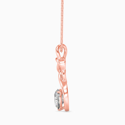 Natty Diamond Solitaire Pendant Rose Gold