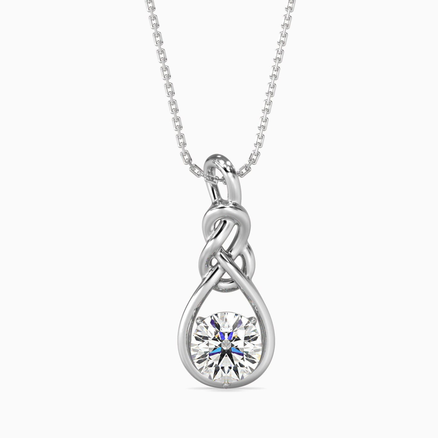 Natty Diamond Solitaire Pendant Platinum