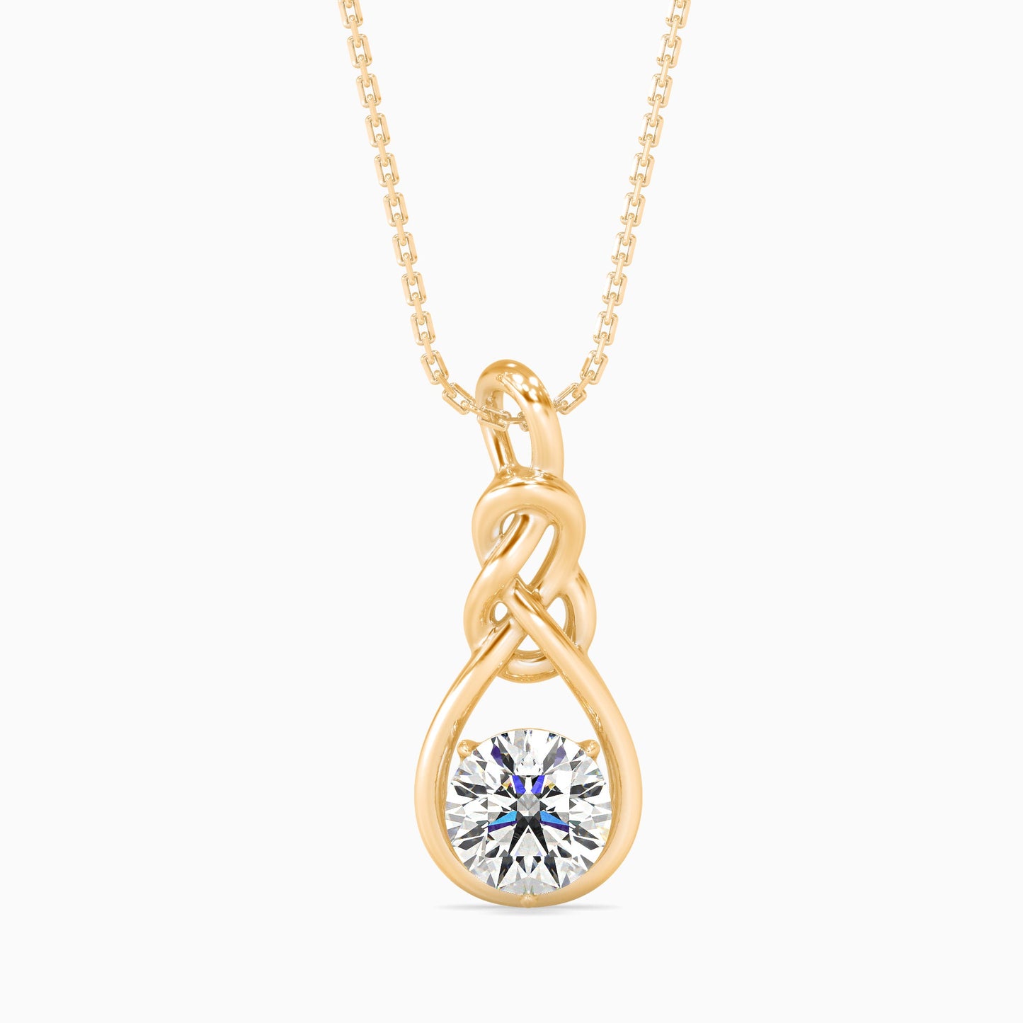 Natty Diamond Solitaire Pendant Yellow Gold