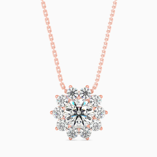 Burnt Solitaire Diamond Pendant Rose Gold