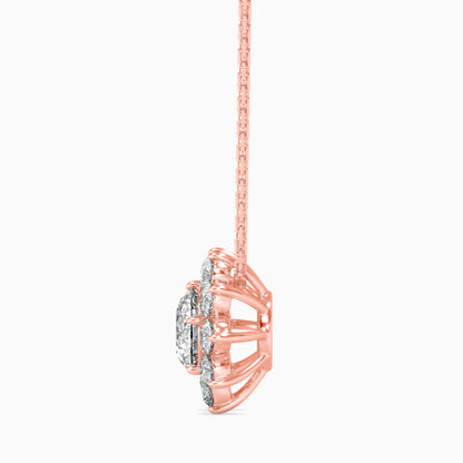 Burnt Solitaire Diamond Pendant Rose Gold