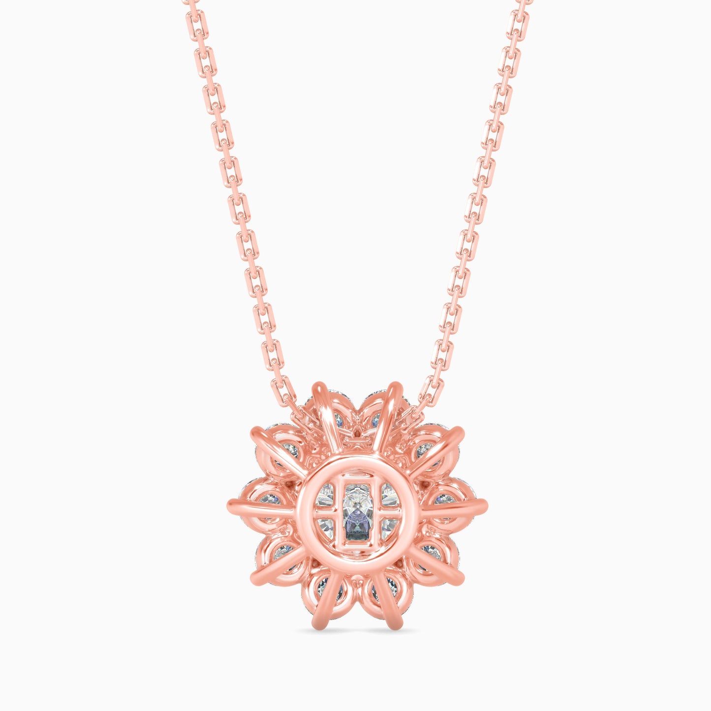 Burnt Solitaire Diamond Pendant Rose Gold