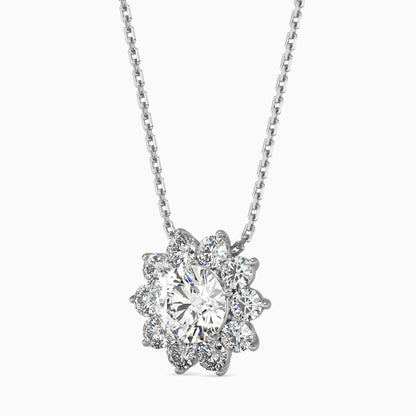 Burnt Solitaire Diamond Pendant Platinum