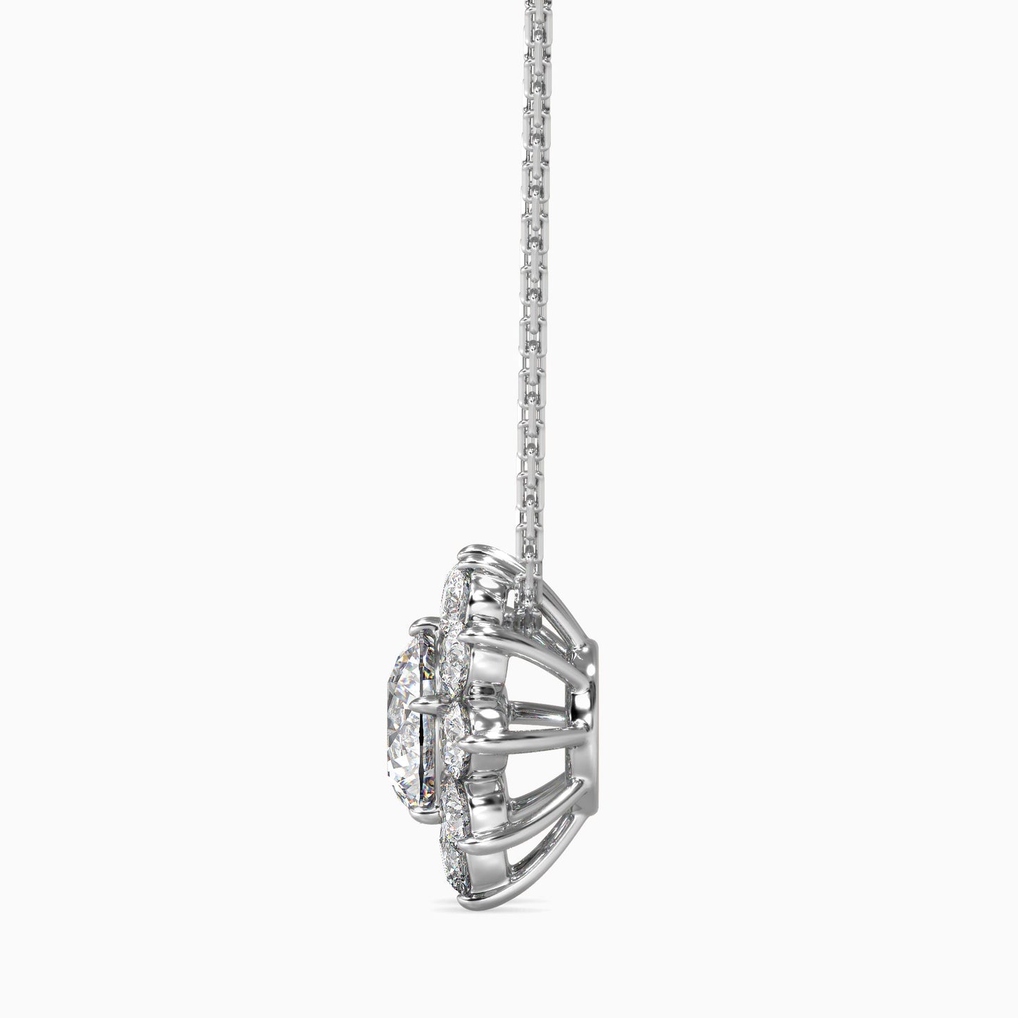 Burnt Solitaire Diamond Pendant Platinum