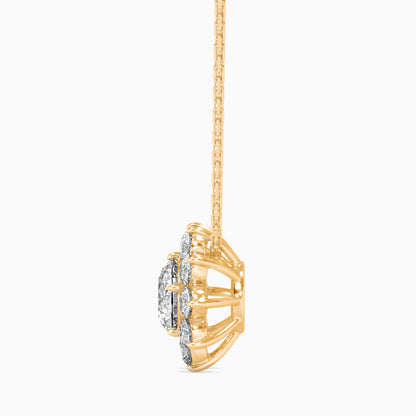 Burnt Solitaire Diamond Pendant Yellow Gold