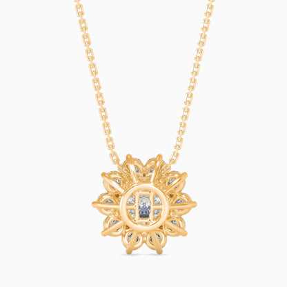 Burnt Solitaire Diamond Pendant Yellow Gold