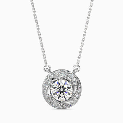 Heavenly Gem Solitaire Pendant White Gold