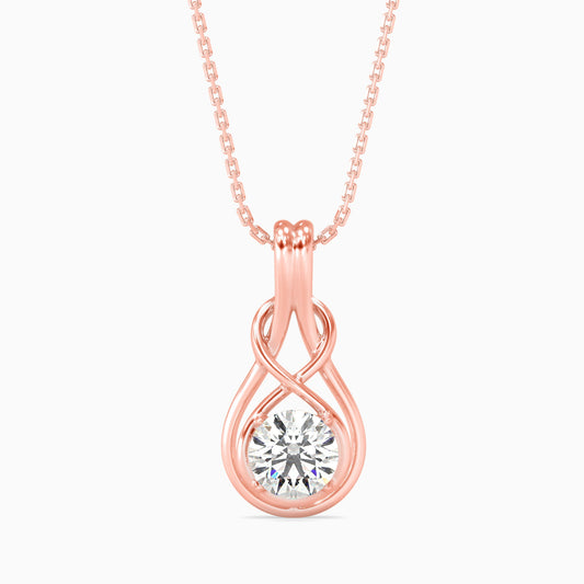 Lefou Solitaire Diamond Pendant Rose Gold