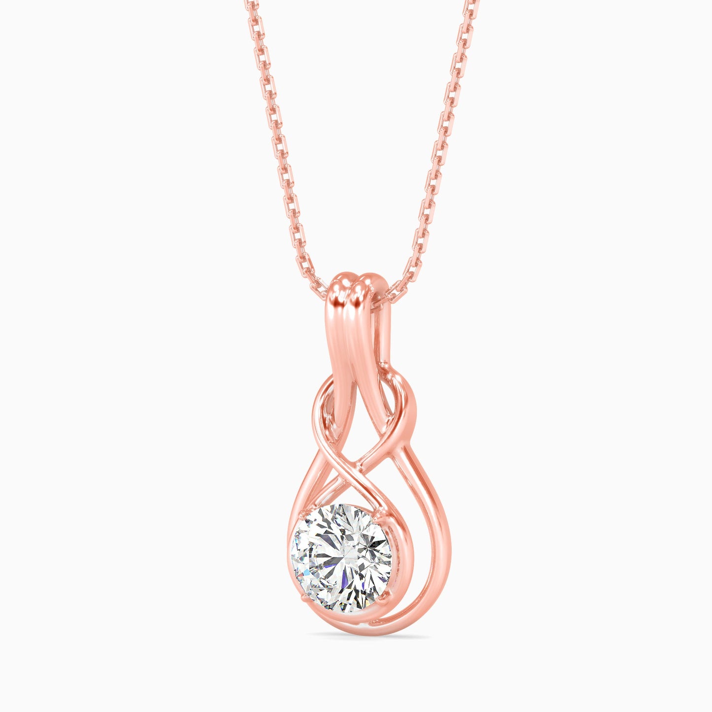 Lefou Solitaire Diamond Pendant Rose Gold