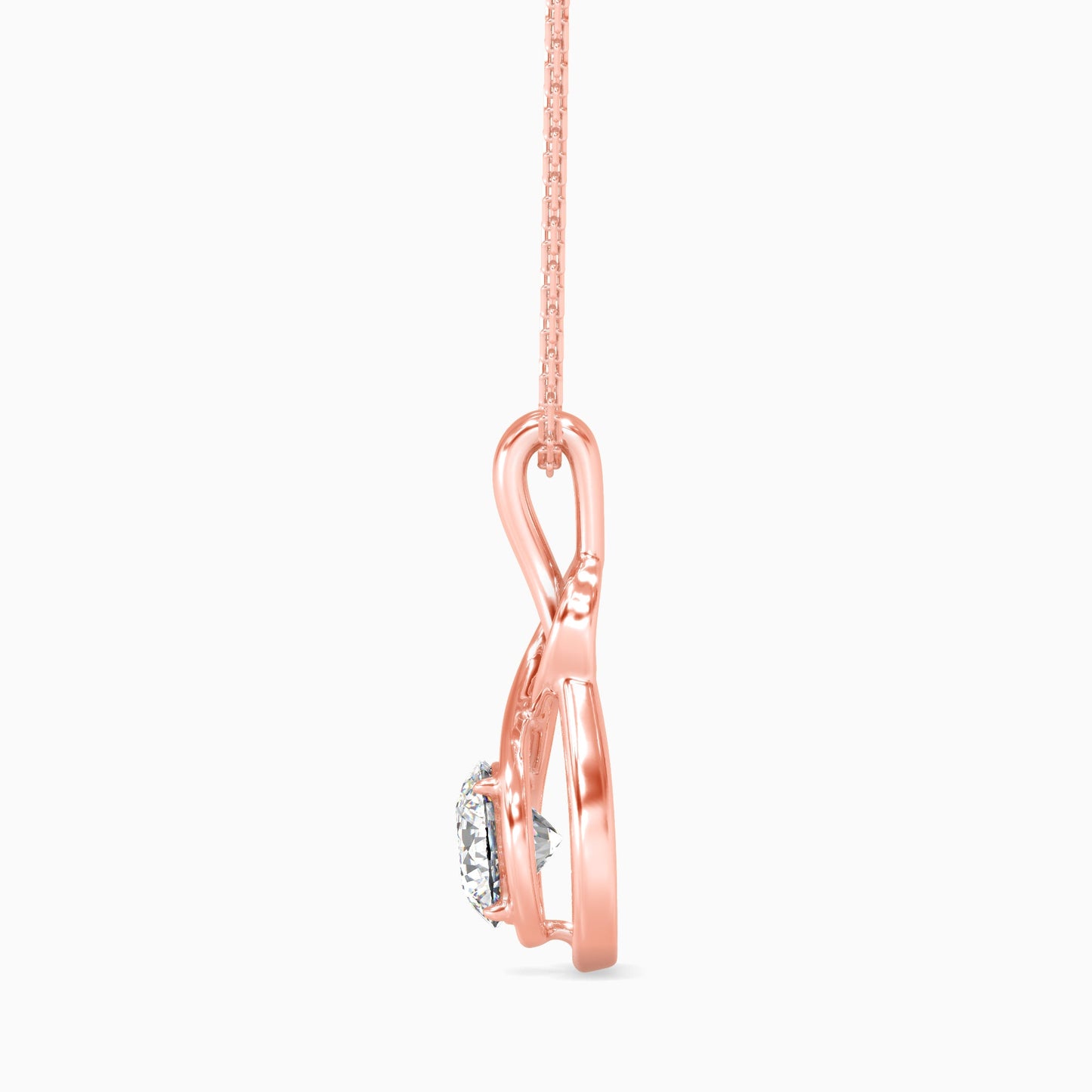 Lefou Solitaire Diamond Pendant Rose Gold