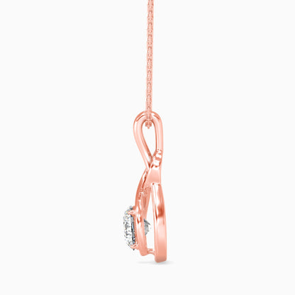 Lefou Solitaire Diamond Pendant Rose Gold