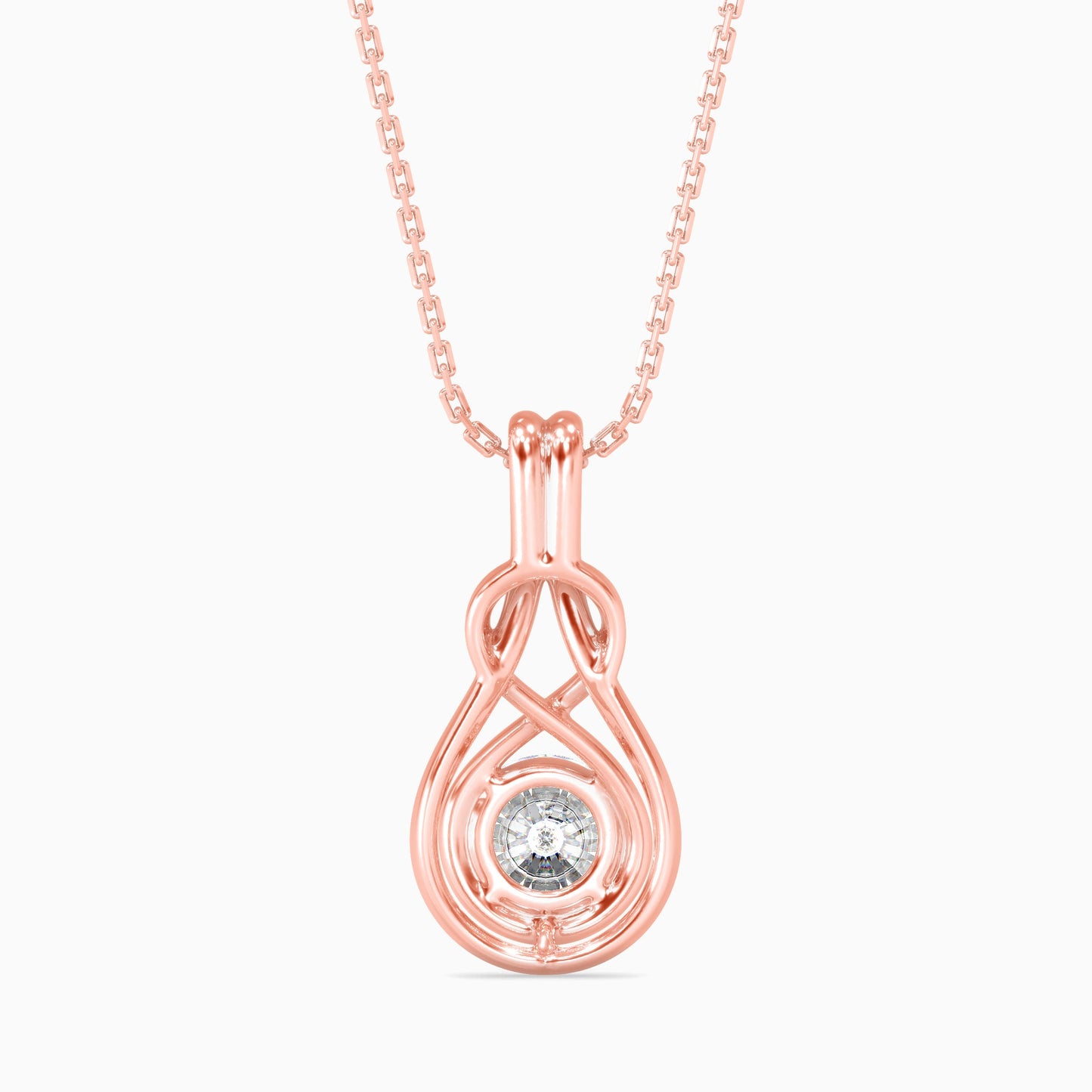 Lefou Solitaire Diamond Pendant Rose Gold