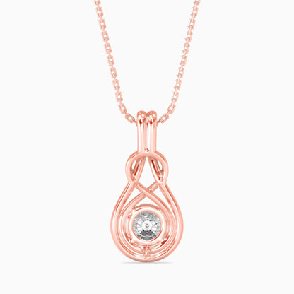 Lefou Solitaire Diamond Pendant Rose Gold