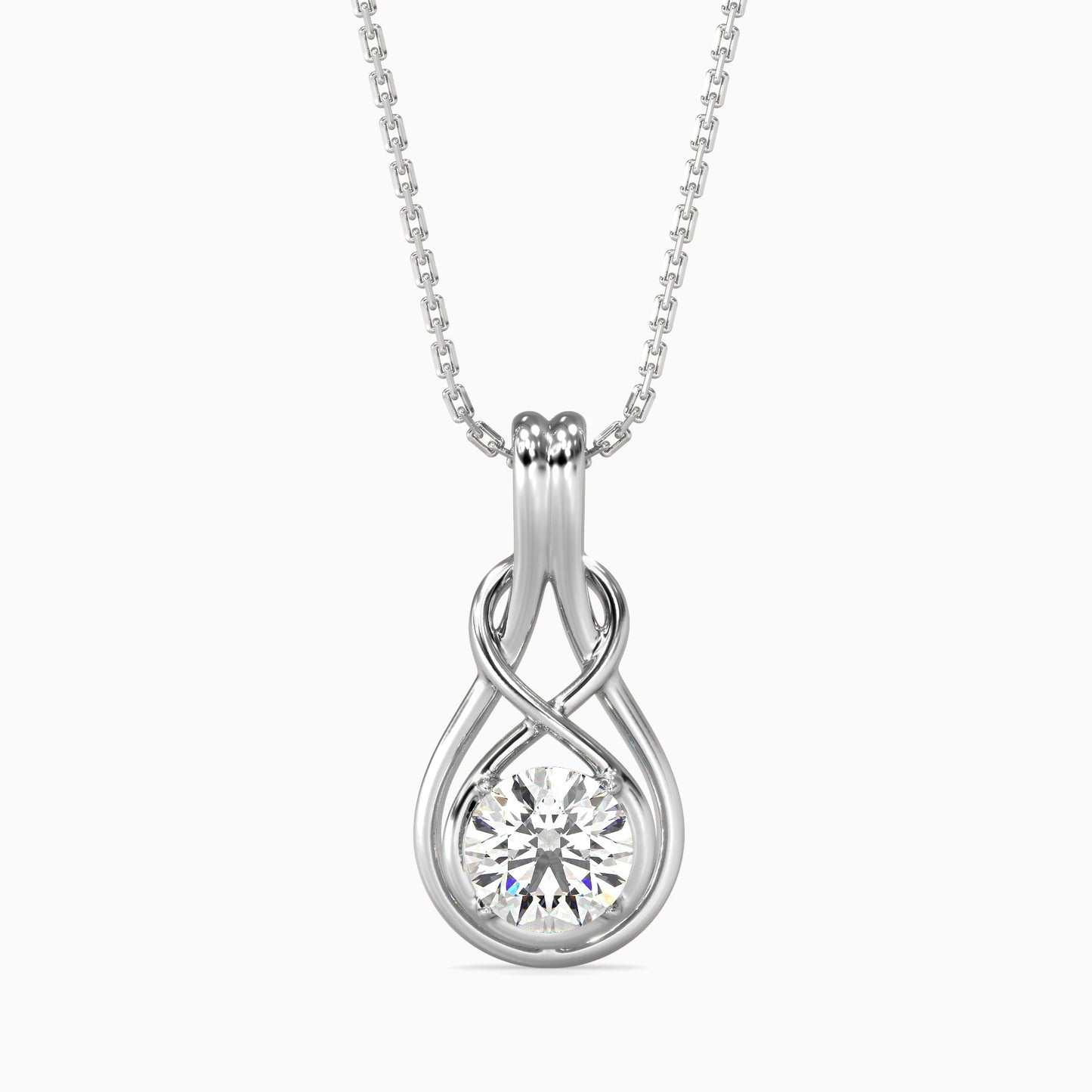 Lefou Solitaire Diamond Pendant Platinum