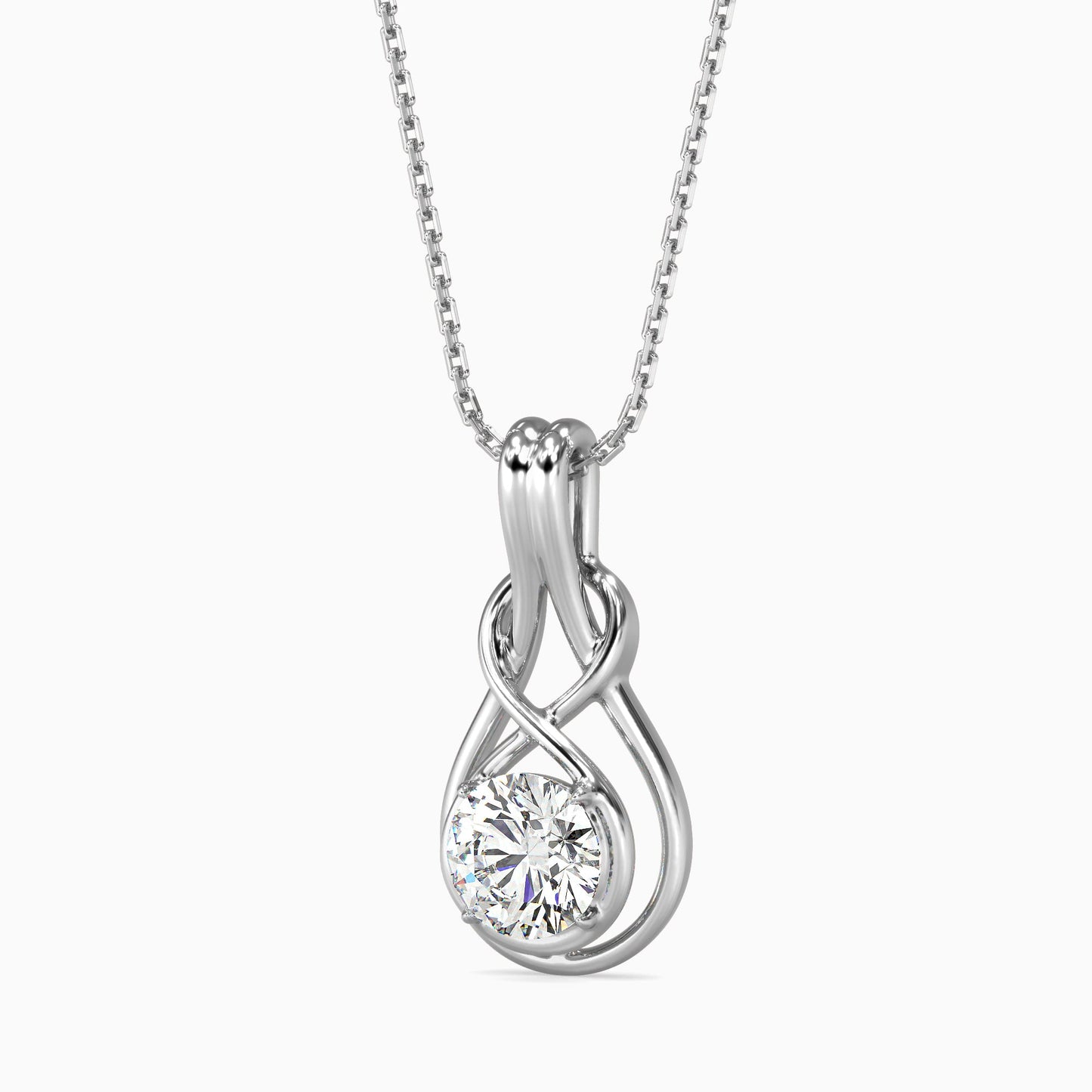 Lefou Solitaire Diamond Pendant Platinum