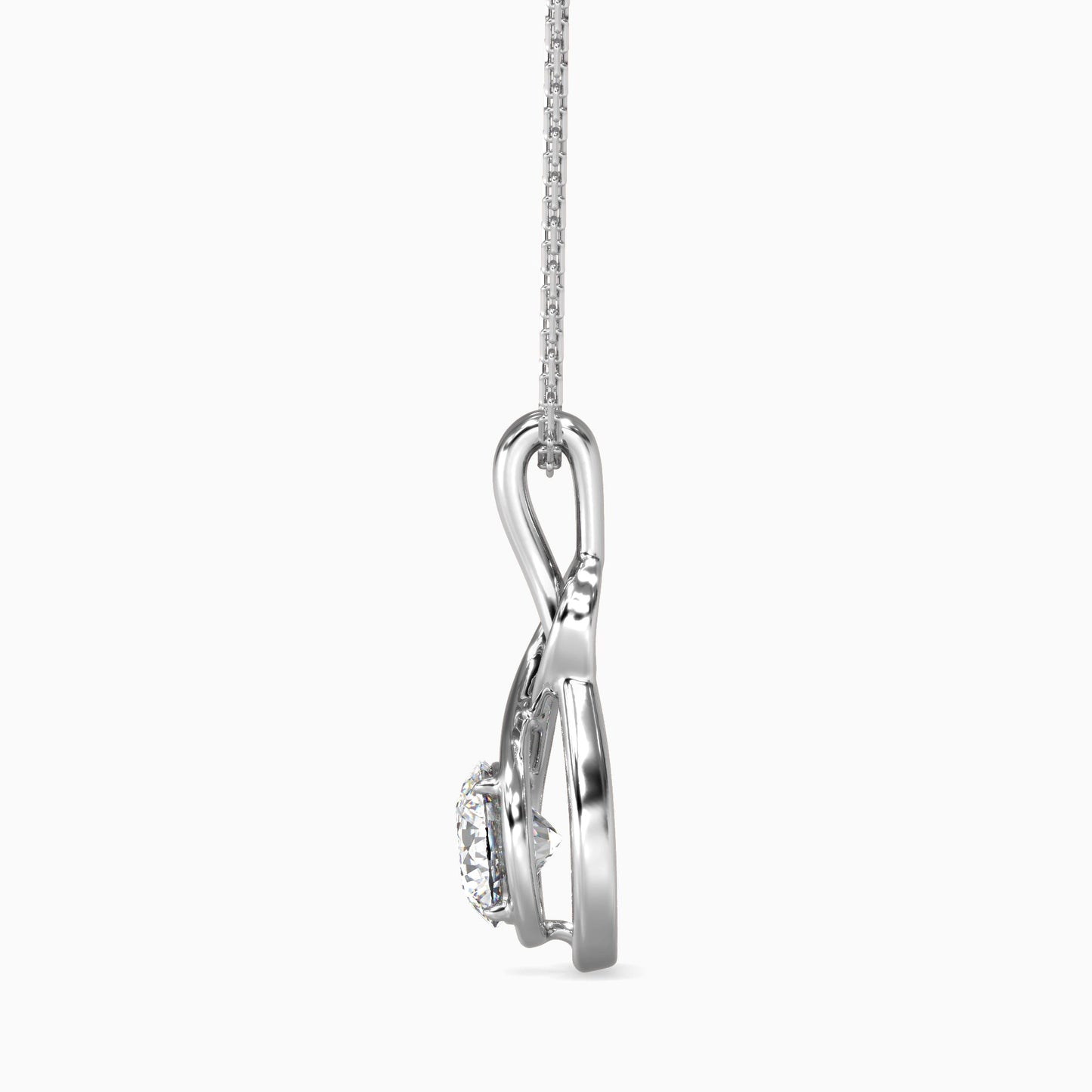 Lefou Solitaire Diamond Pendant Platinum