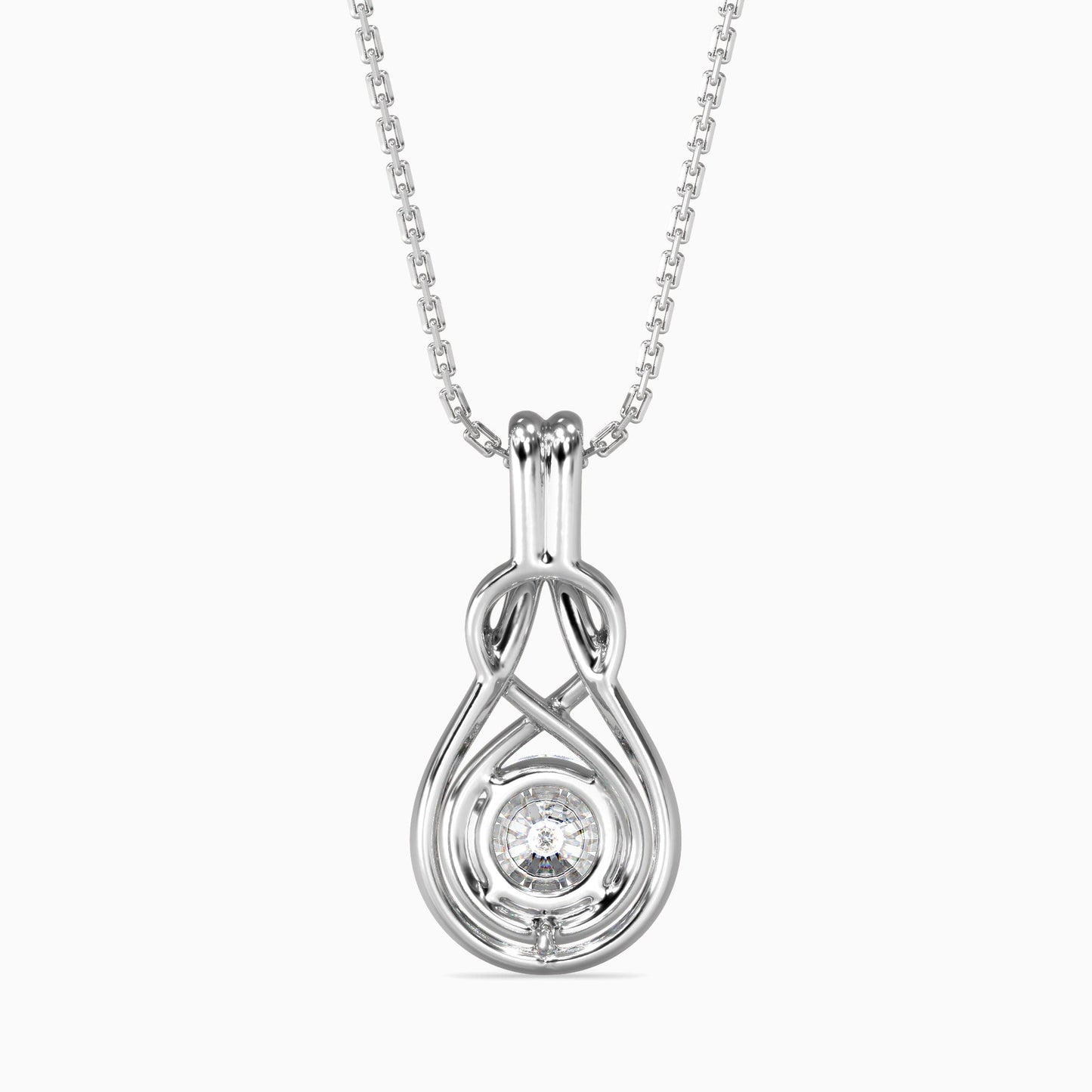 Lefou Solitaire Diamond Pendant Platinum