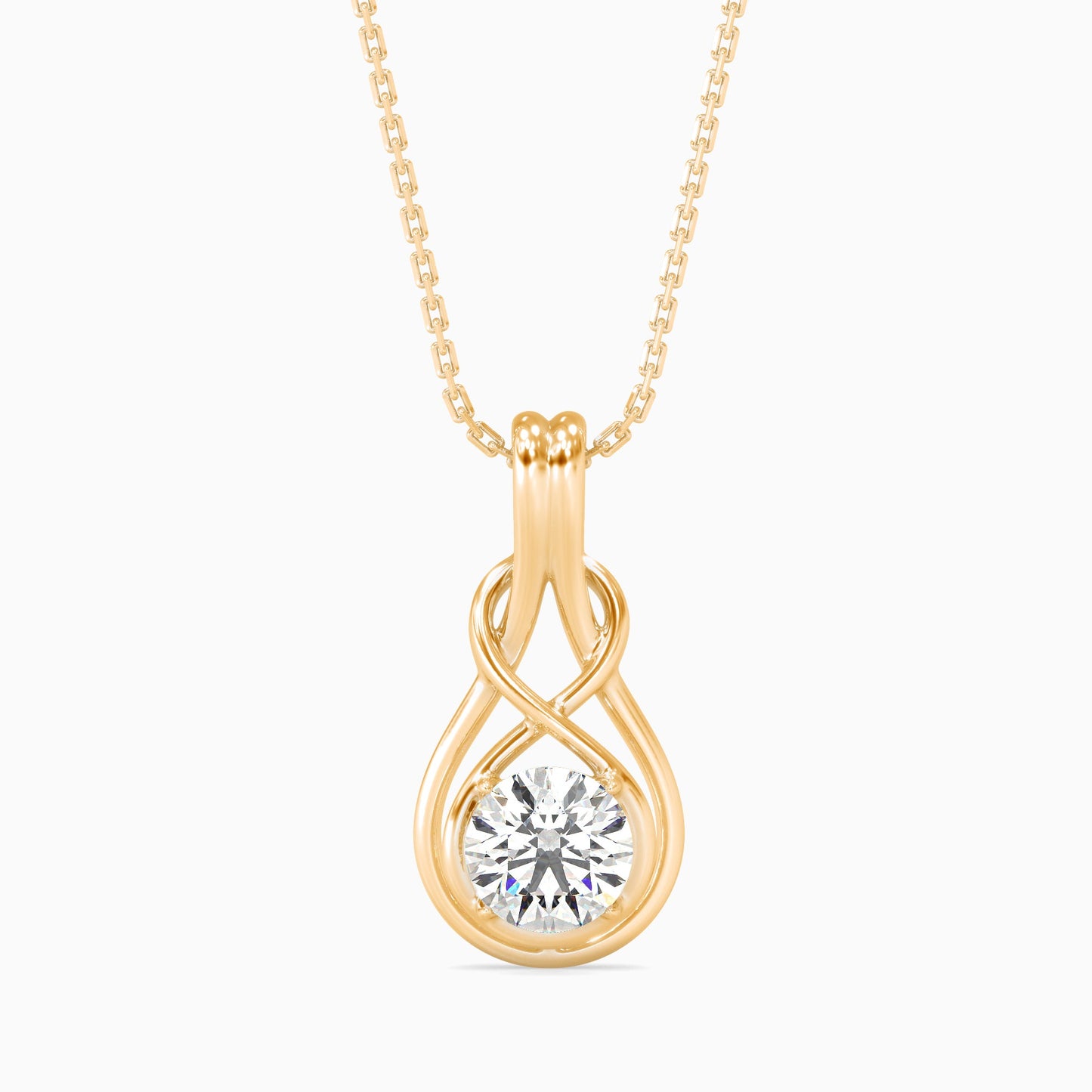 Lefou Solitaire Diamond Pendant Yellow Gold