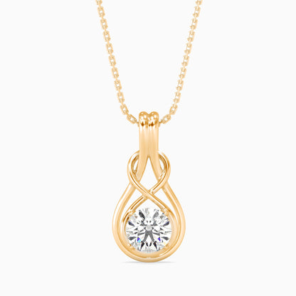 Lefou Solitaire Diamond Pendant Yellow Gold