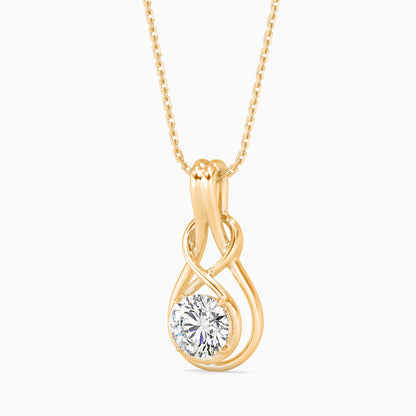 Lefou Solitaire Diamond Pendant Yellow Gold