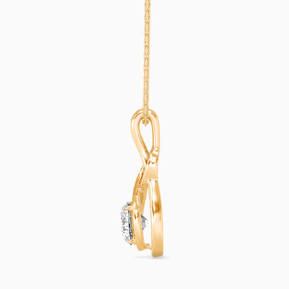 Lefou Solitaire Diamond Pendant Yellow Gold