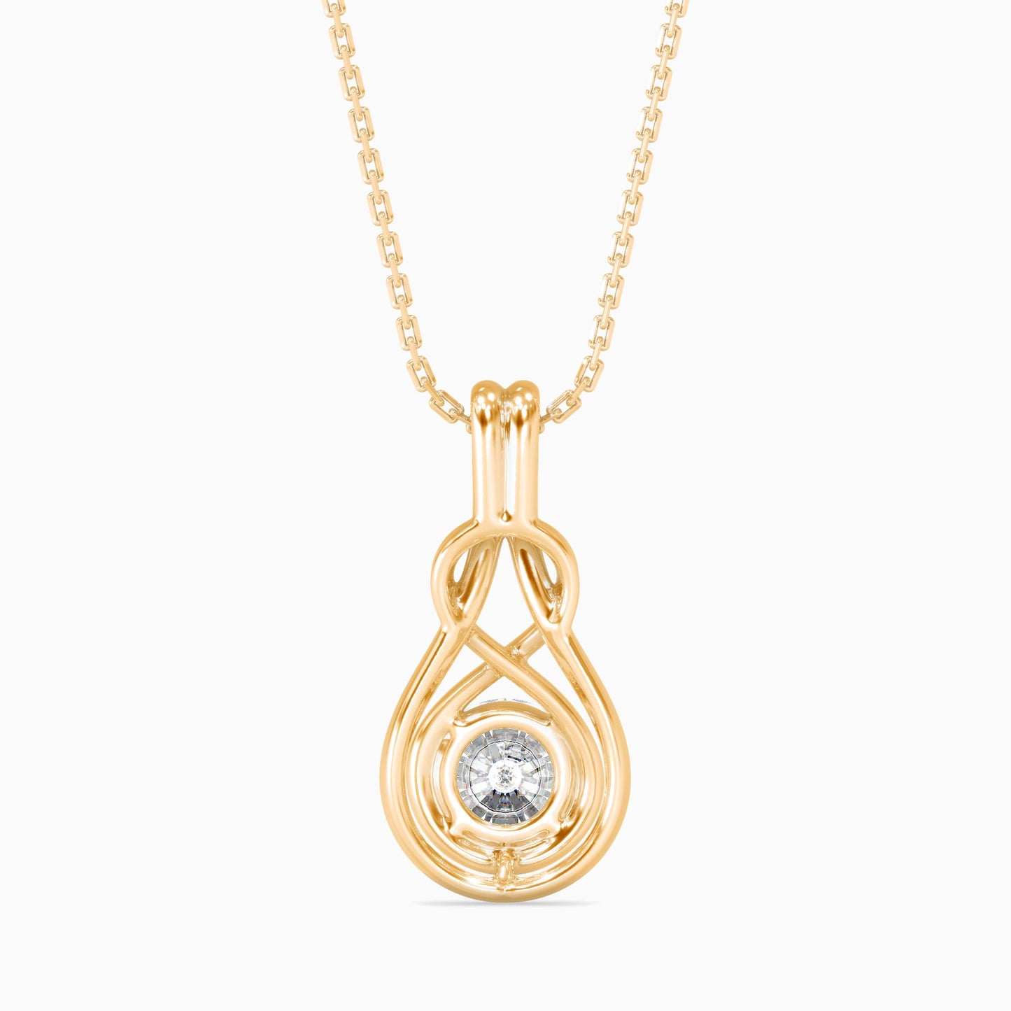 Lefou Solitaire Diamond Pendant Yellow Gold