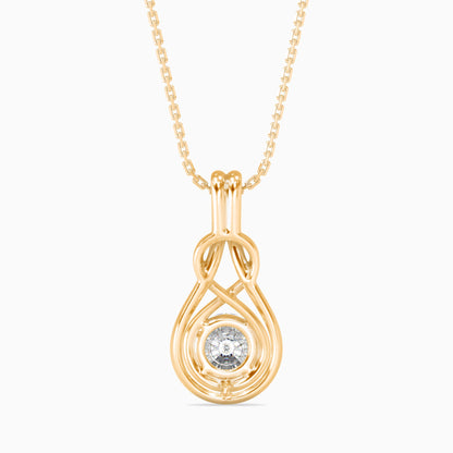 Lefou Solitaire Diamond Pendant Yellow Gold