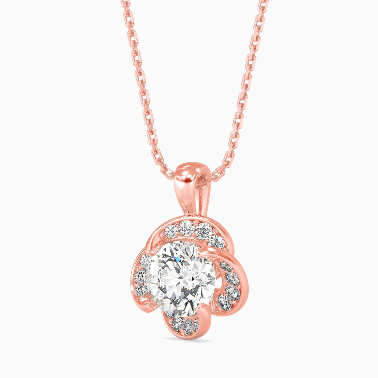 Piec Solitaire Diamond Pendant Rose Gold