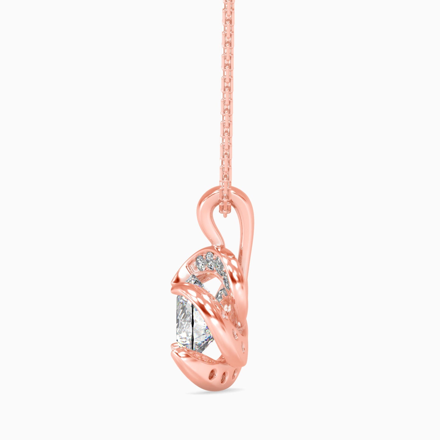 Piec Solitaire Diamond Pendant Rose Gold