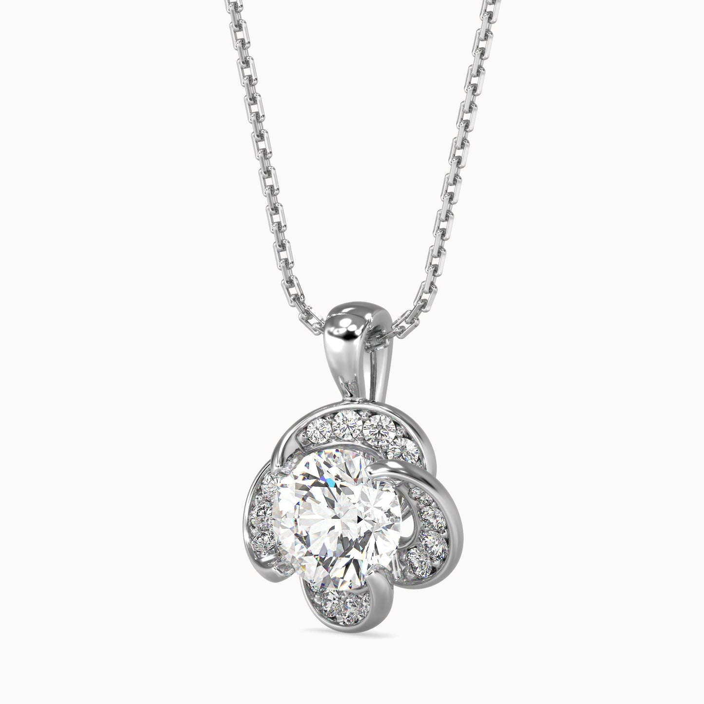 Piec Solitaire Diamond Pendant White Gold