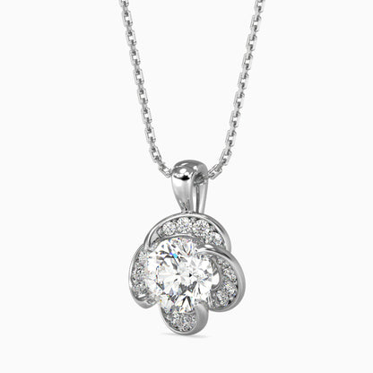 Piec Solitaire Diamond Pendant Platinum